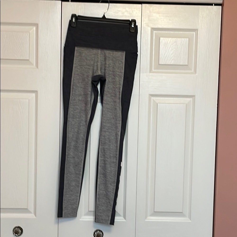 PINK Victoria's Secret Gray and Black Leggings with Slimming Panels